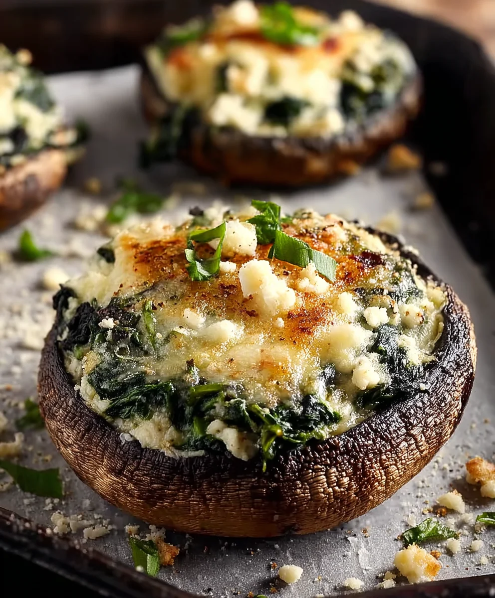 Spinach Cheese Stuffed Portobellos Easy Recipe