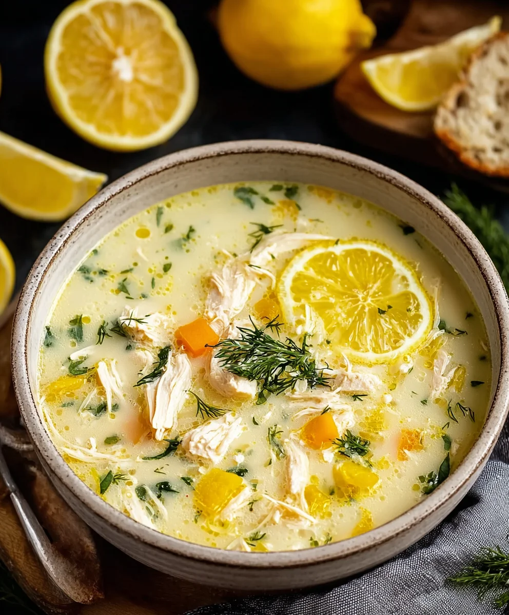Avgolemono Greek Lemon Chicken Soup-Authentic Comfort
