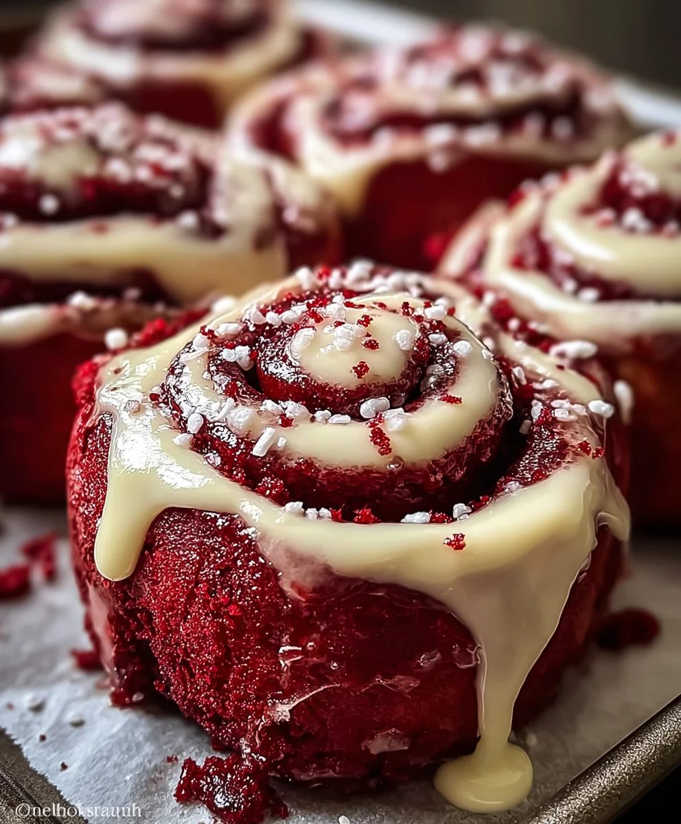 Red Velvet Cinnamon Rolls-Decadent Holiday Treat