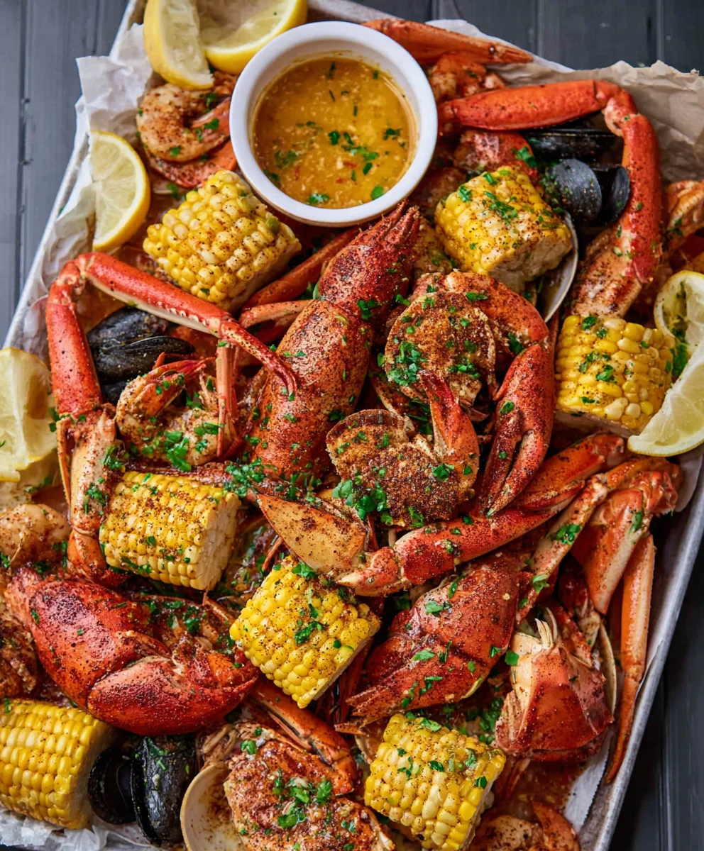 Spicy Cajun Seafood Boil- Garlic Butter Recipe