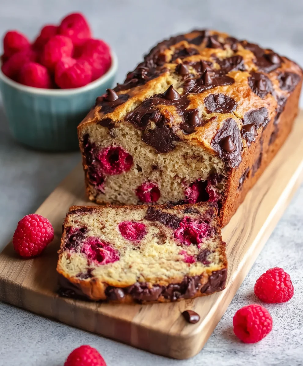 Decadent Raspberry Dark Chocolate Banana Bread Recipe
