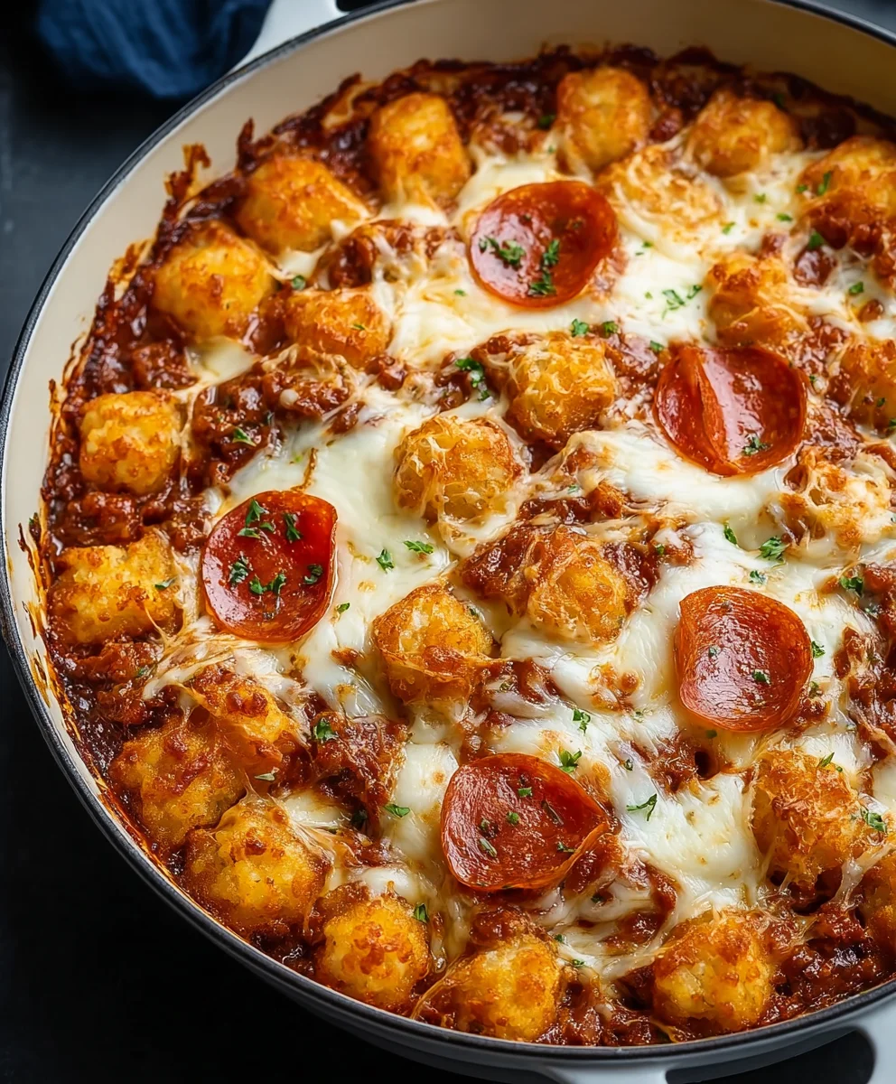 Cheesy Beef Pizza Tot Casserole Easy Comfort Food