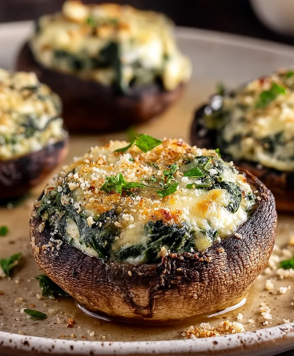 Spinach Cheese Stuffed Portobellos Easy Recipe