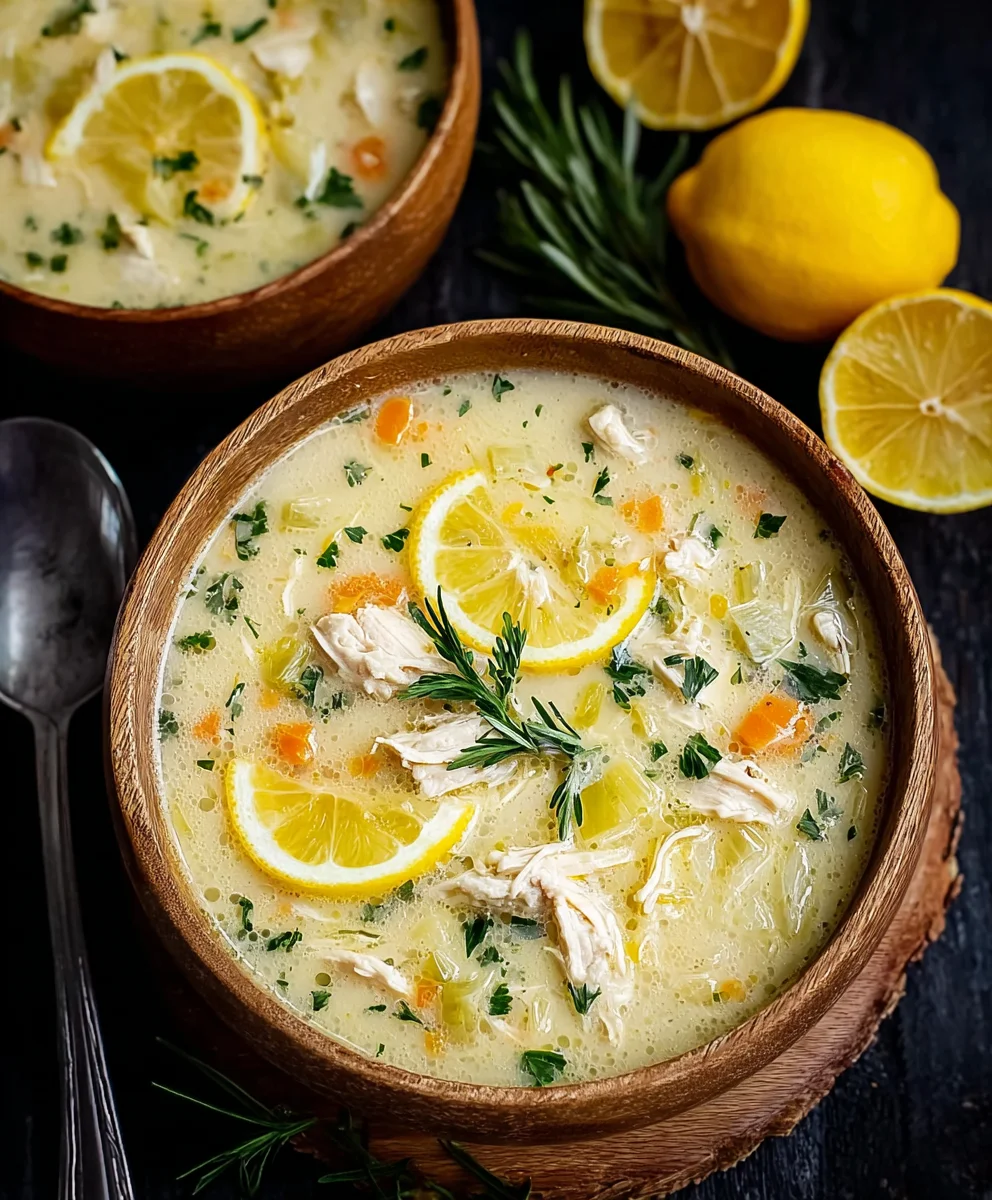 Avgolemono Greek Lemon Chicken Soup-Authentic Comfort