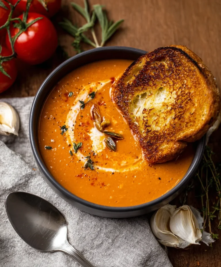 Creamy Roasted Garlic Tomato Soup – Easy Recipe