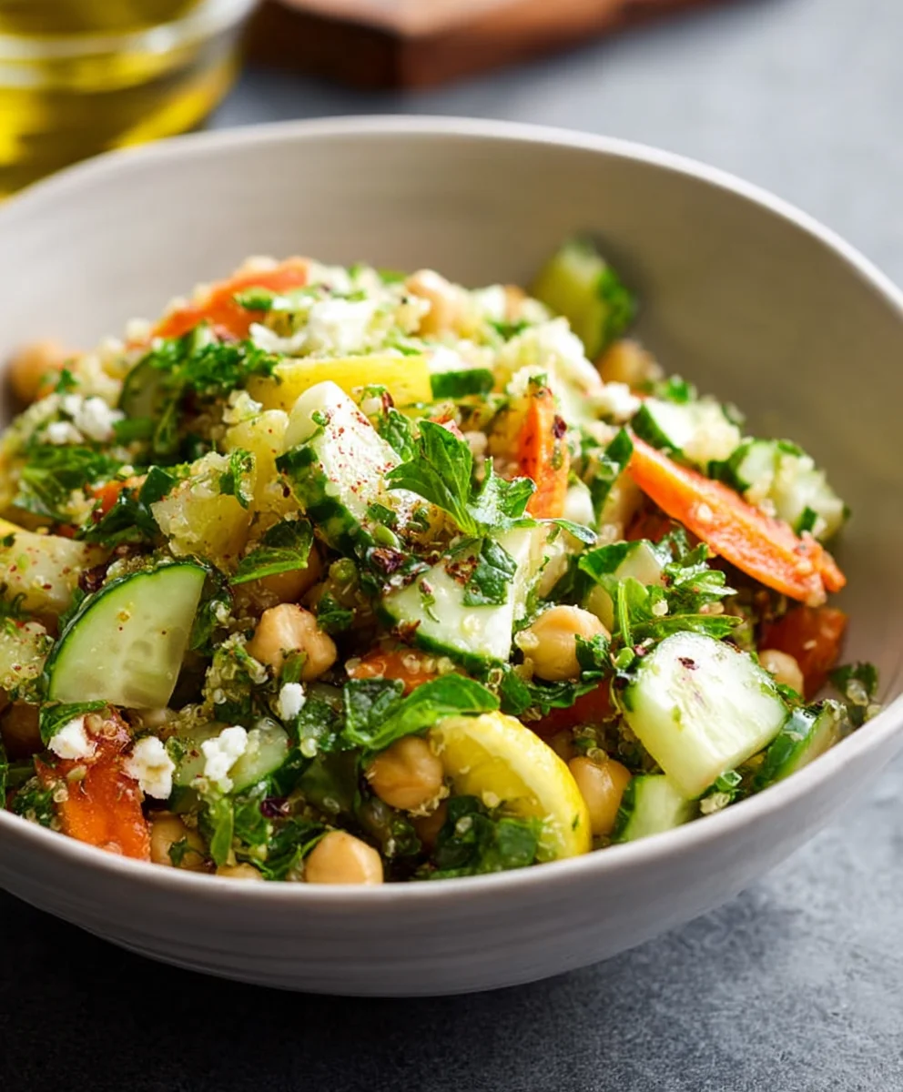 Jennifer Aniston Salad - Fresh Quinoa & Chickpea Recipe