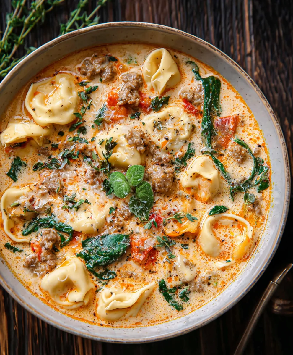 Creamy Beef Tortellini Soup - Easy & Delicious