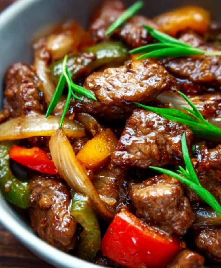 Easy Pepper Steak with Bell Peppers and Onion
