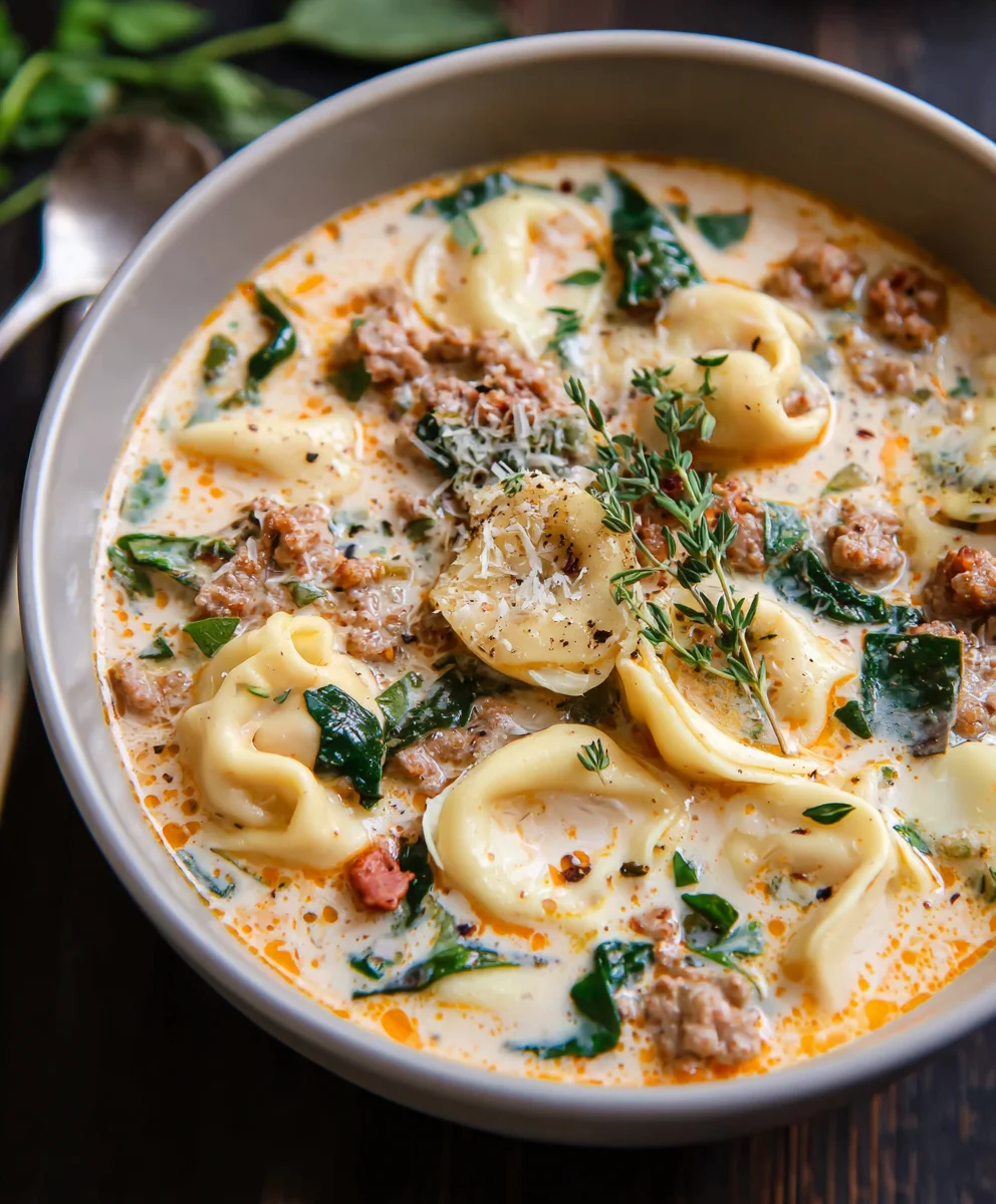 Creamy Beef Tortellini Soup - Easy & Delicious