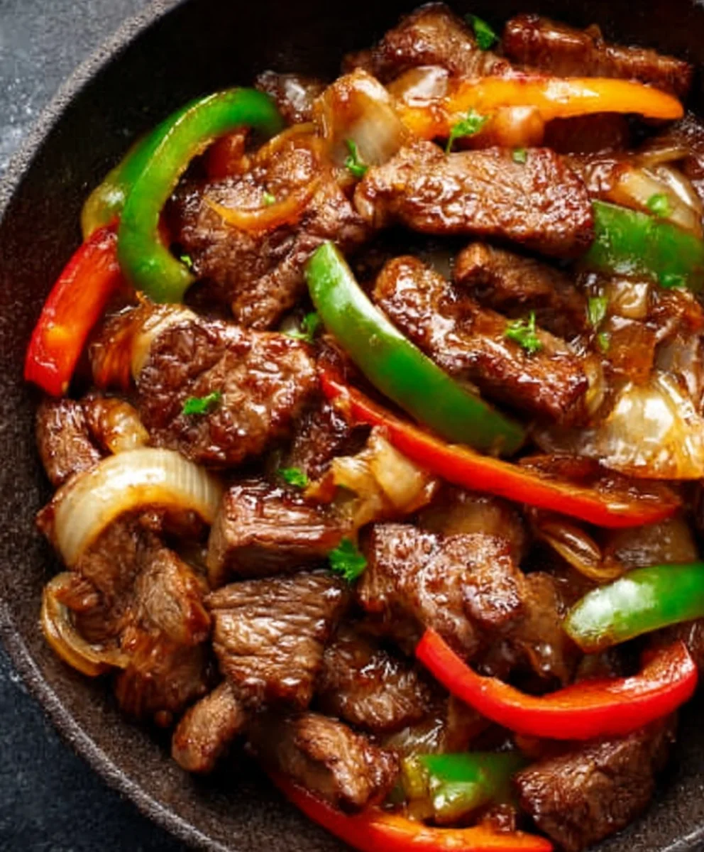 Easy Pepper Steak with Bell Peppers and Onion