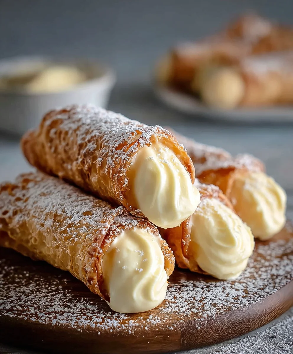 Easy Italian Cream Stuffed Cannoncini Recipe