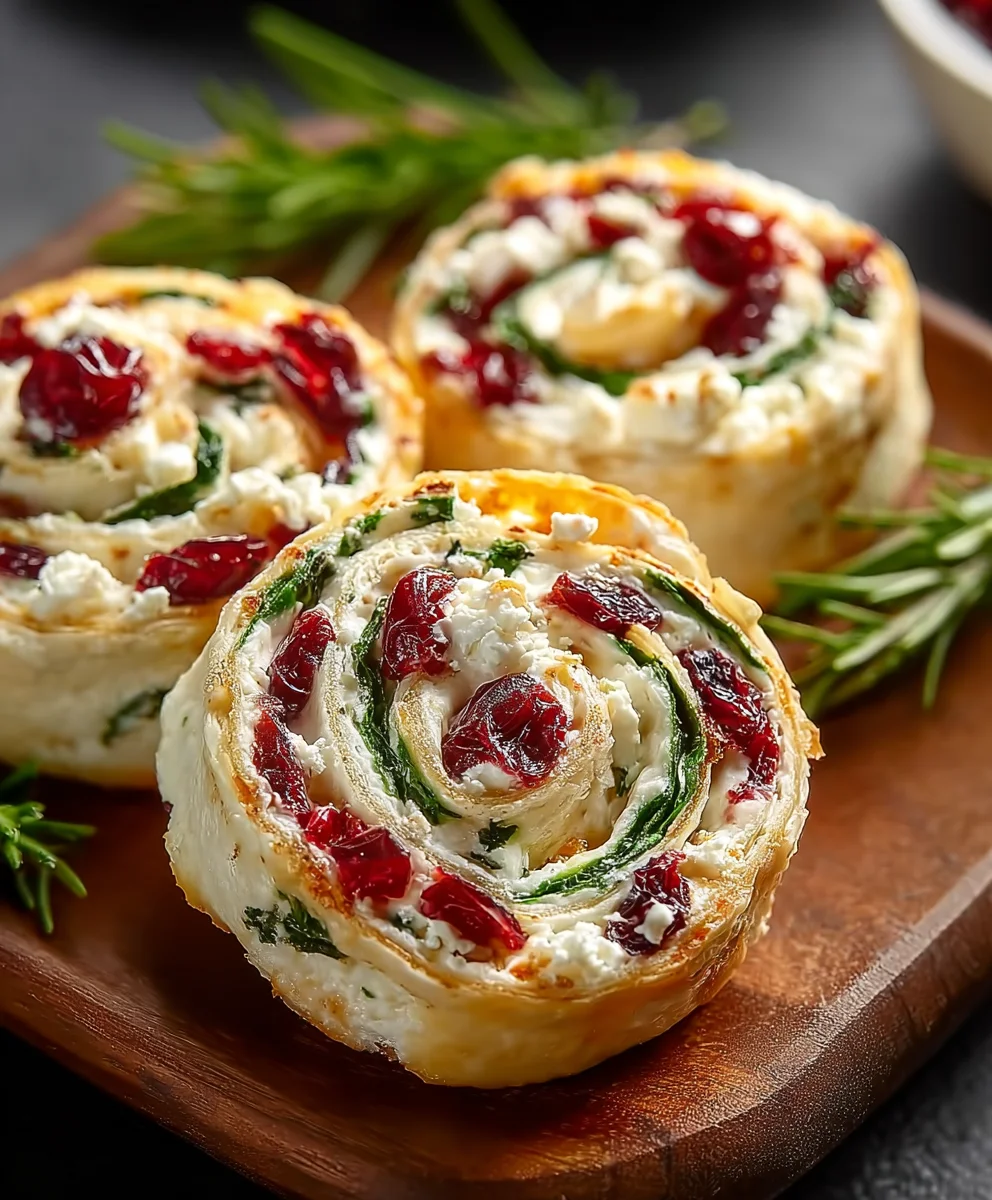 Cranberry Feta Pinwheels-Easy Appetizer Recipe