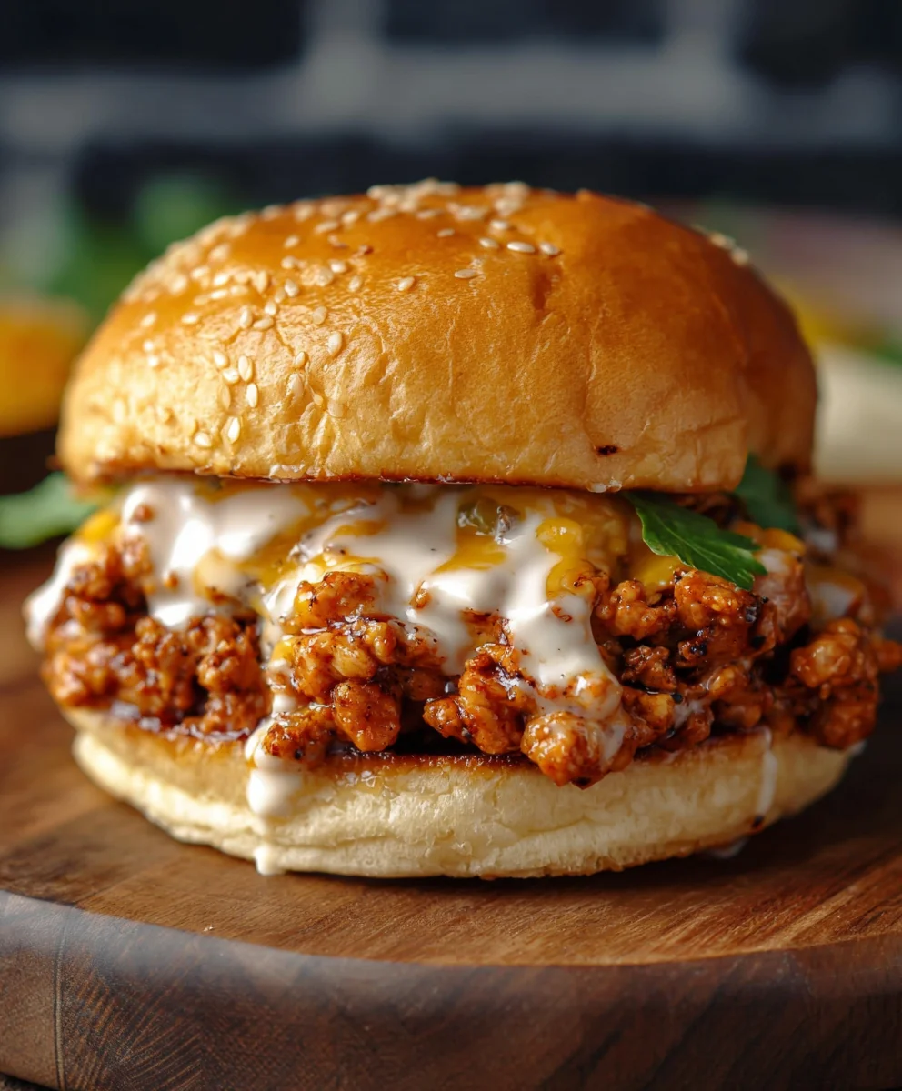 Cajun Chicken Sloppy Joes Creamy Cheese Sauce