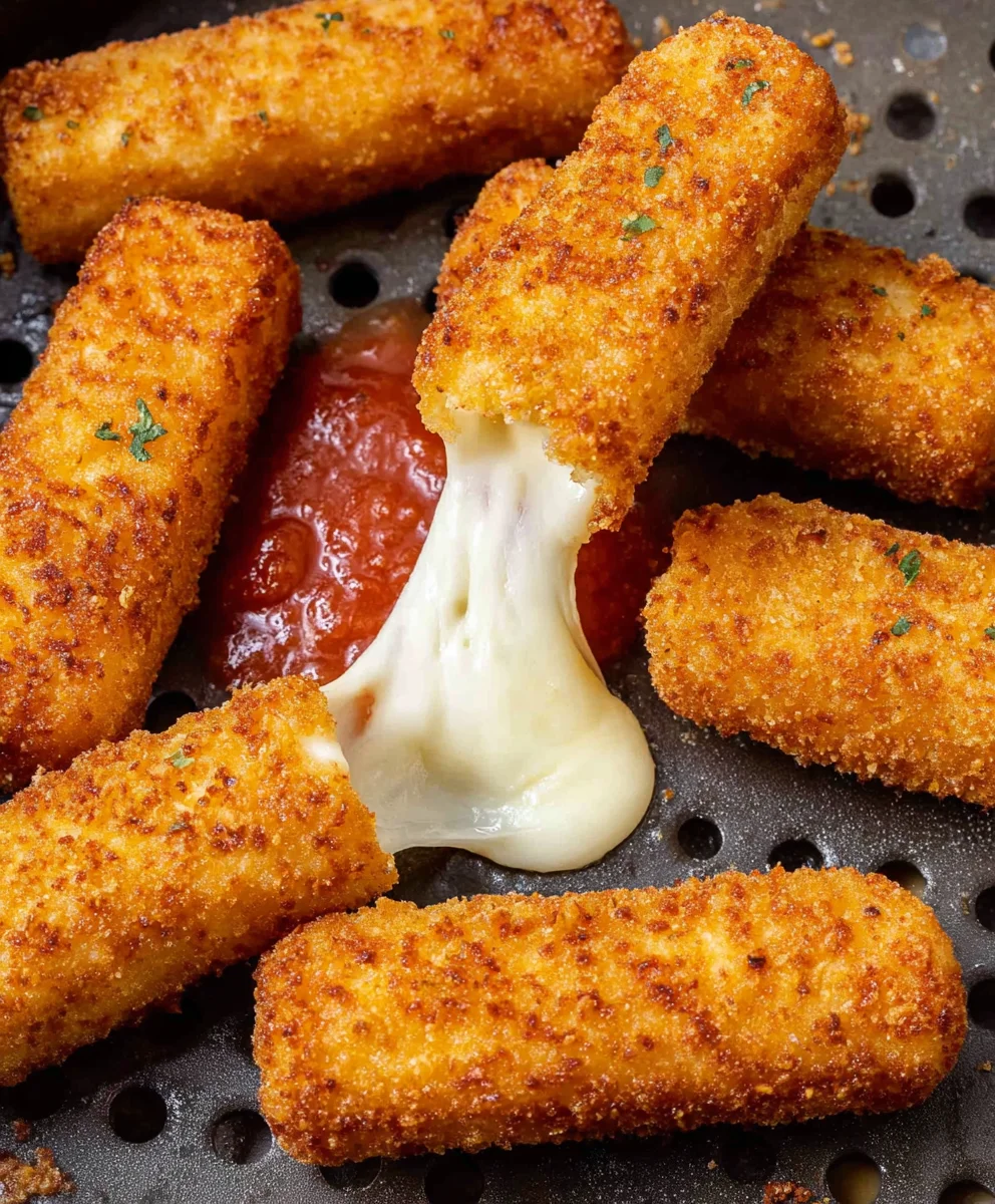 Crispy Air Fryer Mozzarella Sticks- Easy Appetizer