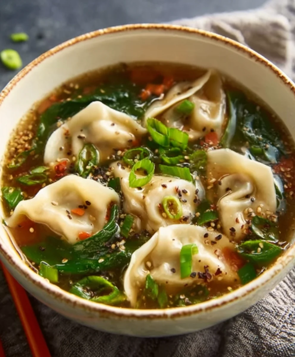 Savory Beef Potsticker Soup - Quick & Easy Recipe
