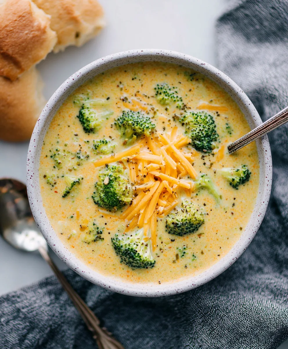 Creamy Cheddar Broccoli Soup - Delicious Comfort Food