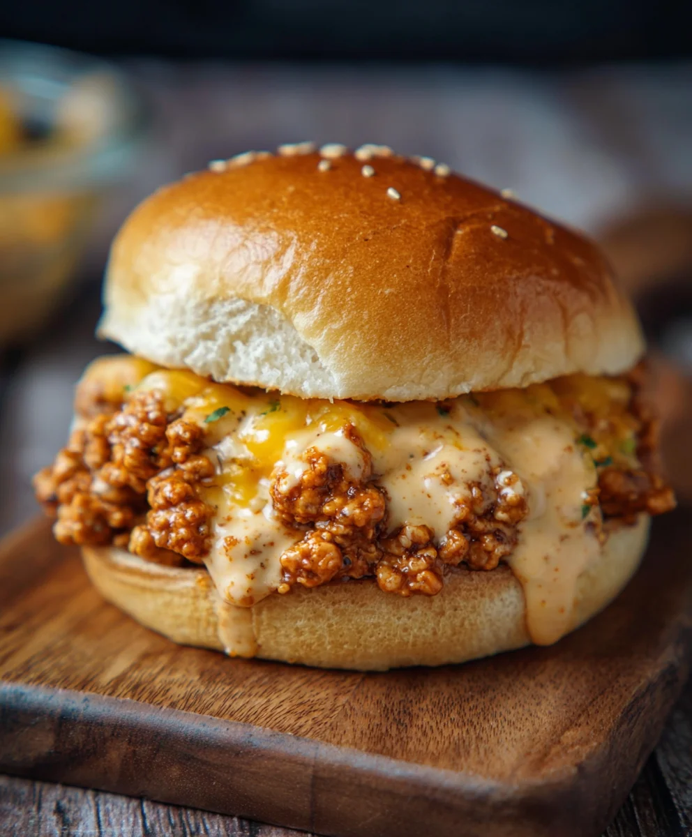 Cajun Chicken Sloppy Joes Creamy Cheese Sauce