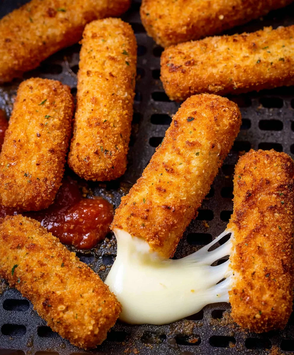Crispy Air Fryer Mozzarella Sticks- Easy Appetizer
