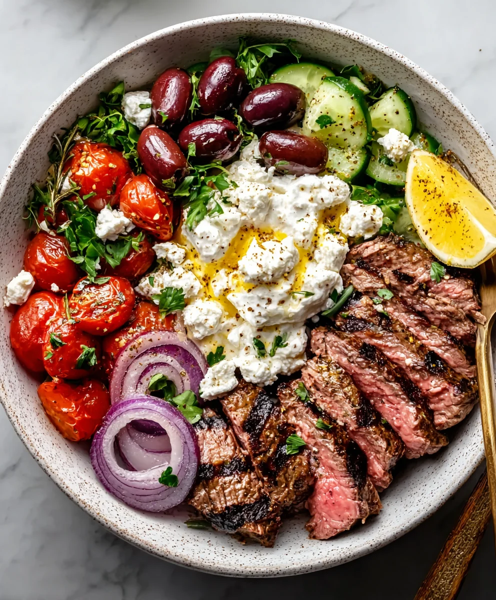 Mediterranean Beef Steak Bowl - Easy Flavorful Recipe