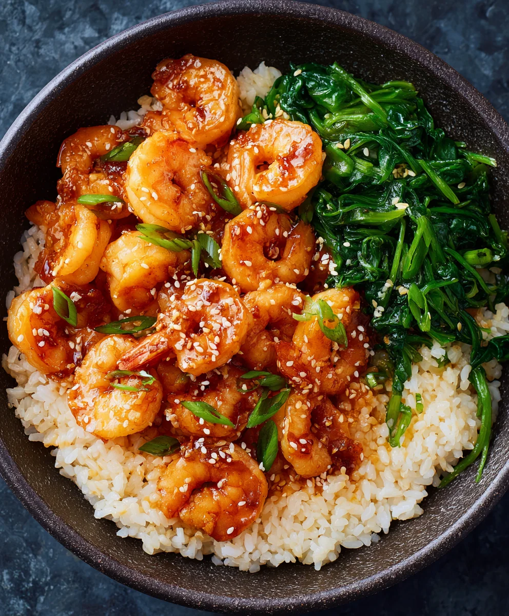 Honey Garlic Shrimp Bowls- Quick Easy Dinner