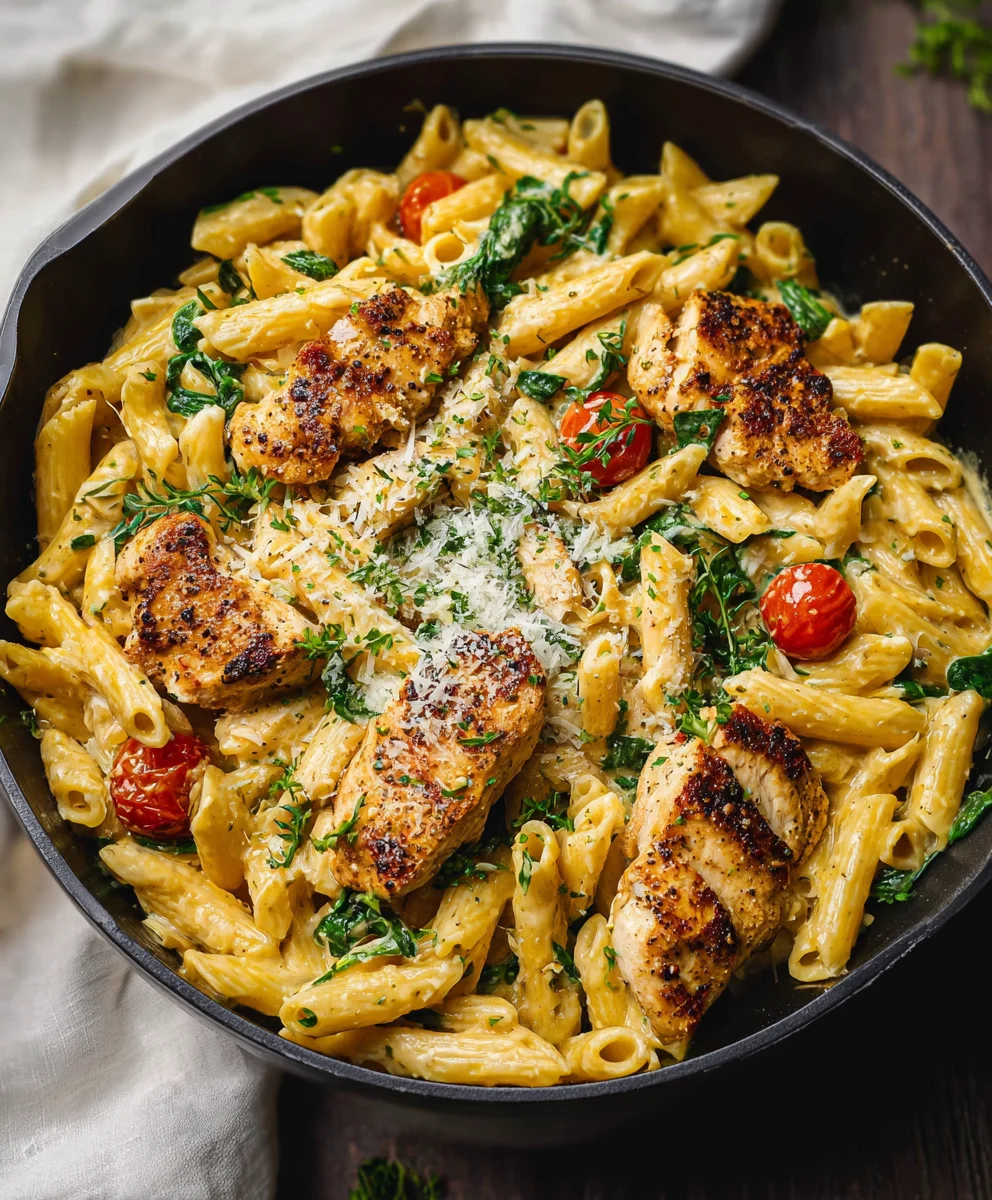 Healthy Garlic Parmesan Chicken Pasta Recipe
