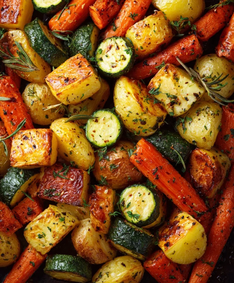 Garlic Herb Roasted Potatoes Carrots Zucchini