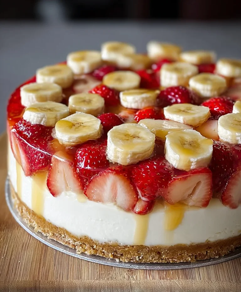 Strawberry Banana Pudding Cheesecake-Perfect Dessert
