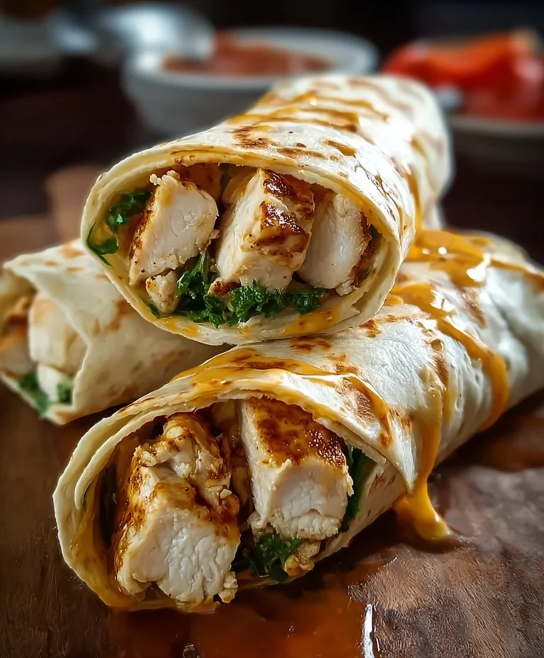 Cheesy Garlic Chicken Wraps – Easy & Delicious Recipe