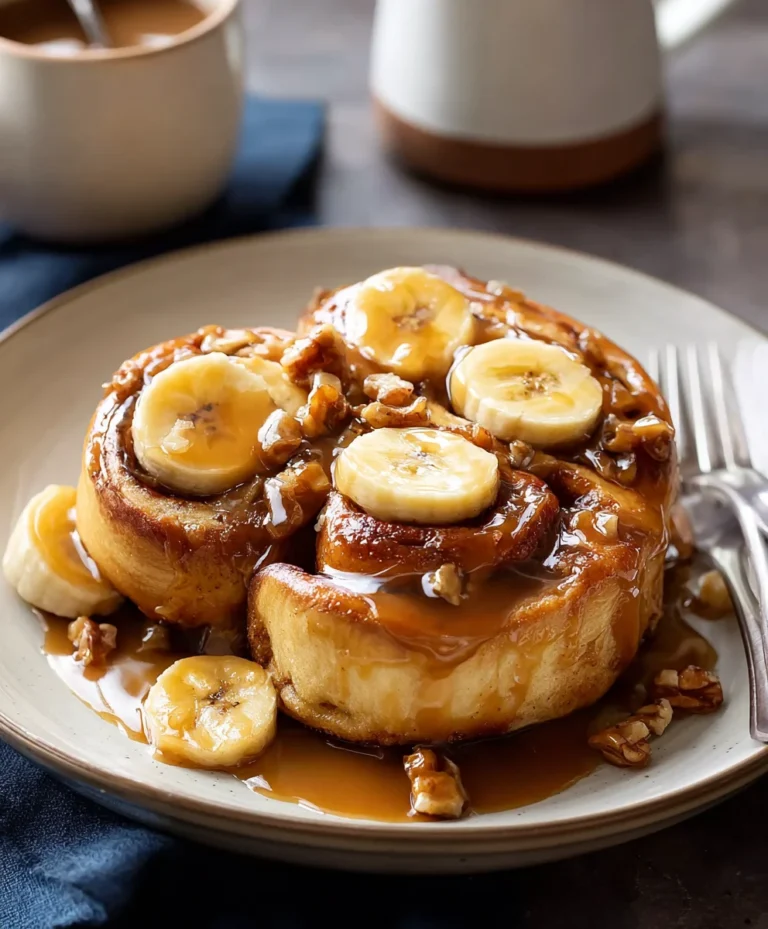 Bananas Foster Cinnamon Rolls- Best Dessert Ever