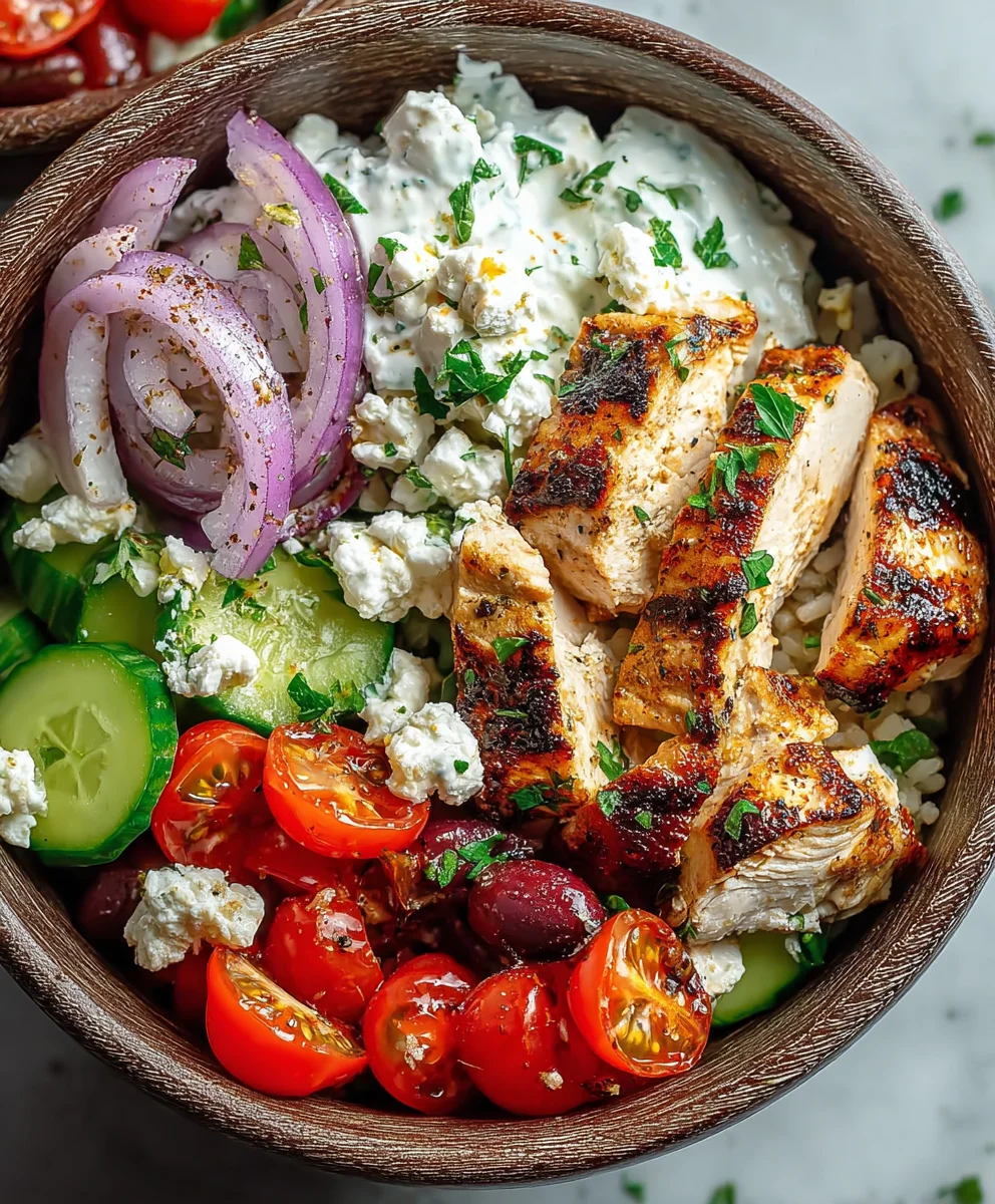 Greek Chicken Cottage Cheese Bowl-Healthy Meal