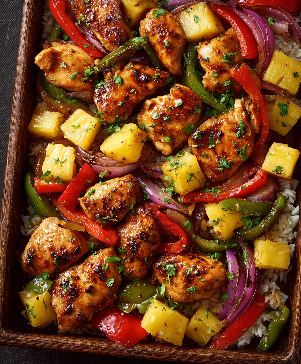 Easy Hawaiian Chicken Sheet Pan Dinner - Quick & Delicious