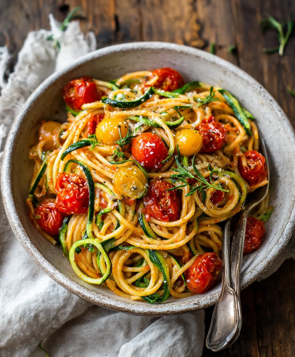 Healthy Tomato Zucchini Pasta Recipe