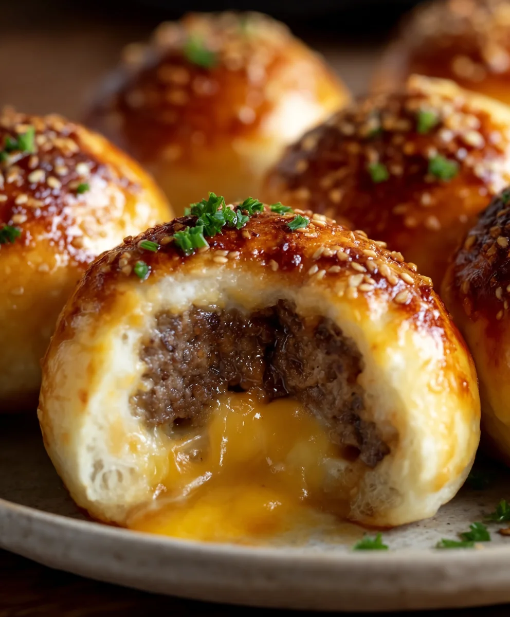 Garlic Parmesan Cheeseburger Bombs- Easy Recipe