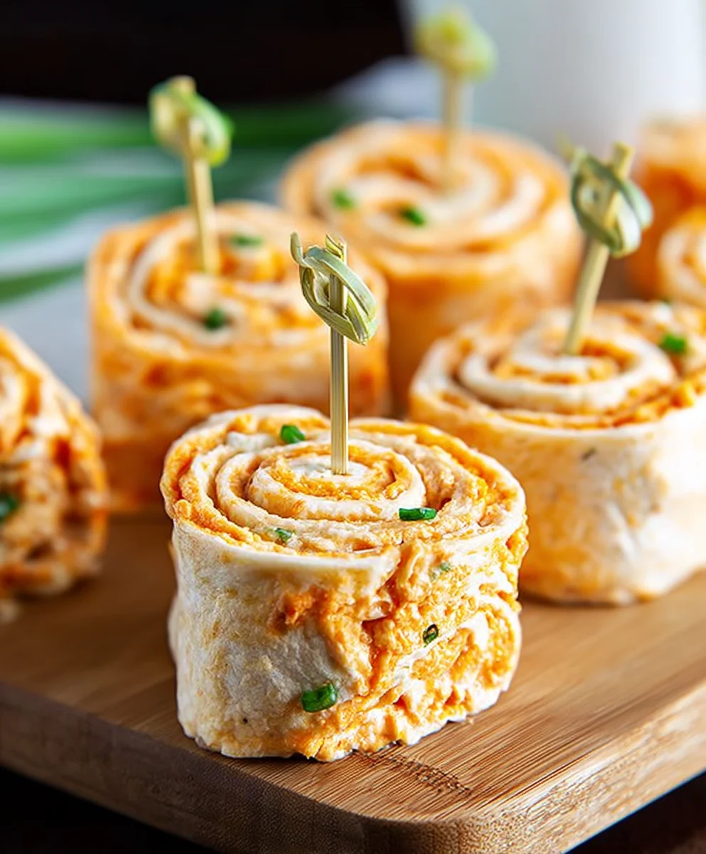 Spicy Buffalo Chicken Tortilla Pinwheels - Easy Appetizer