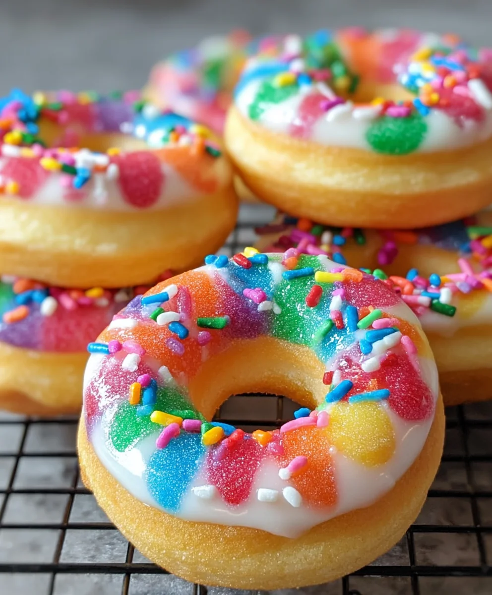 Mini Rainbow Vanilla Bean Donuts-Sweet & Easy Recipe