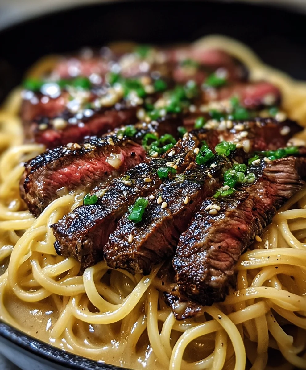 Garlic Butter Steak Lightning Noodles-Quick & Flavorful