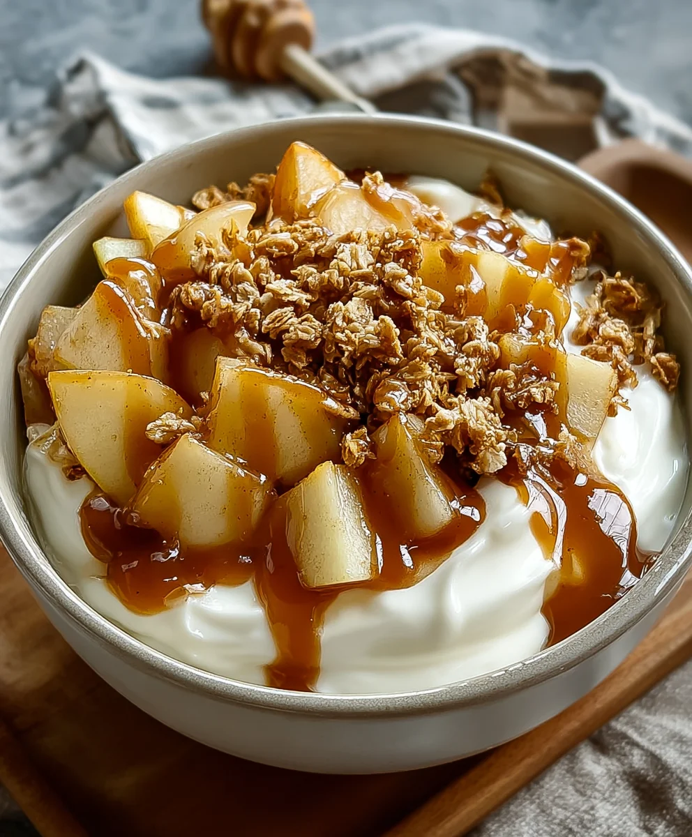 Caramel Apple Pie Yogurt Bowl-Easy Delicious Recipe