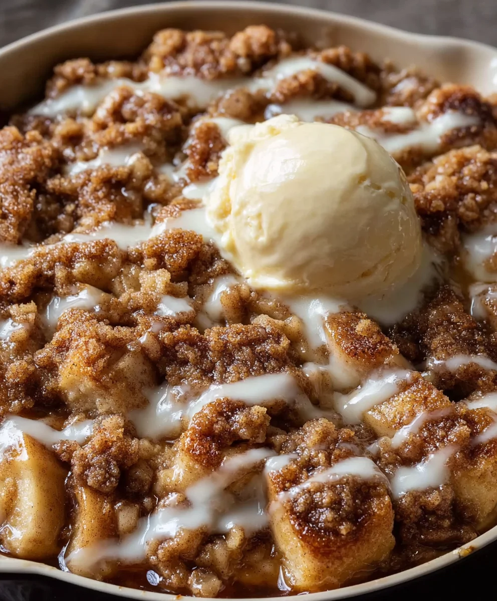 Apple Crisp Cinnamon Roll Casserole - Sweet Treat