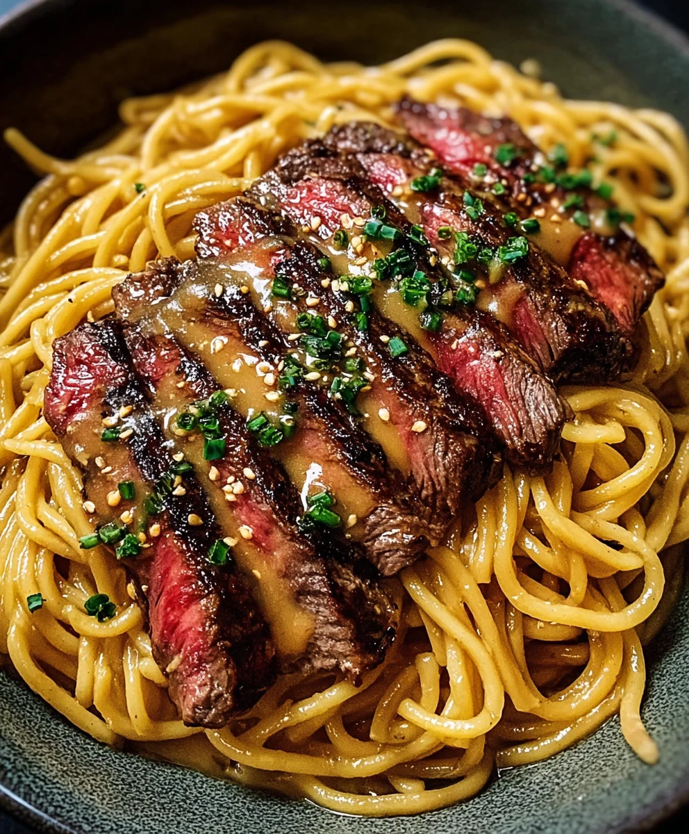 Garlic Butter Steak Lightning Noodles-Quick & Flavorful