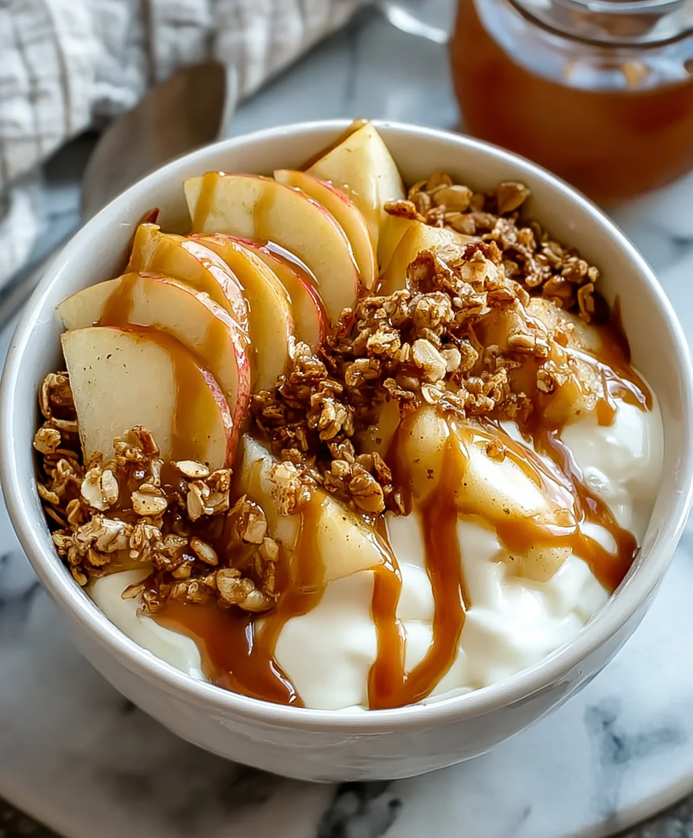 Caramel Apple Pie Yogurt Bowl-Easy Delicious Recipe