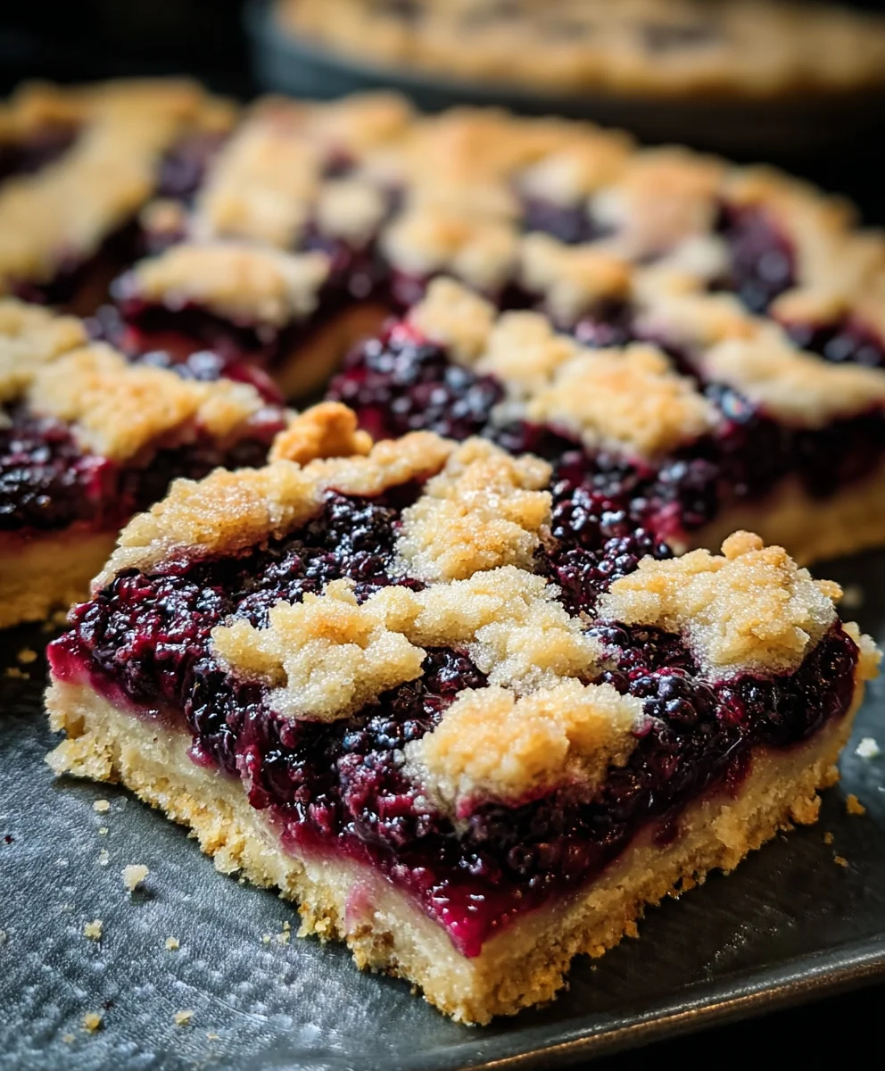 Blackberry Pie Bars - Easy Crum extractble Recipe