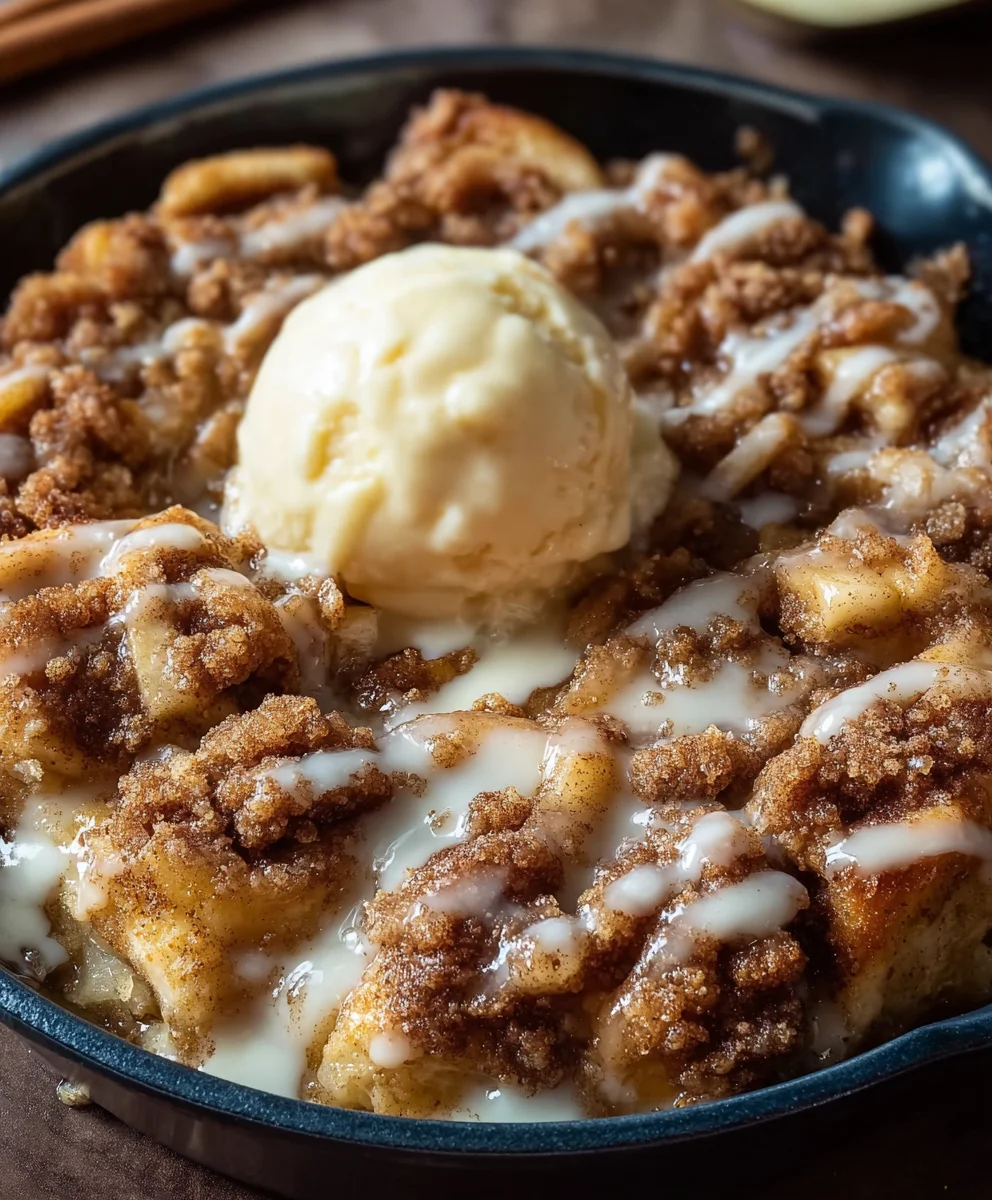 Apple Crisp Cinnamon Roll Casserole - Sweet Treat