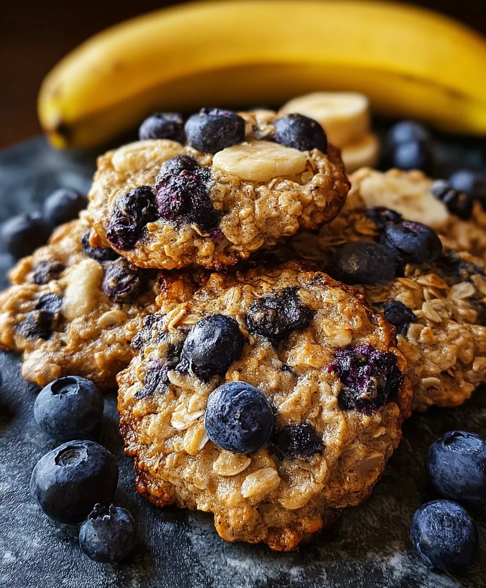Banana Blueberry Breakfast Cookies - Quick & Healthy Treat