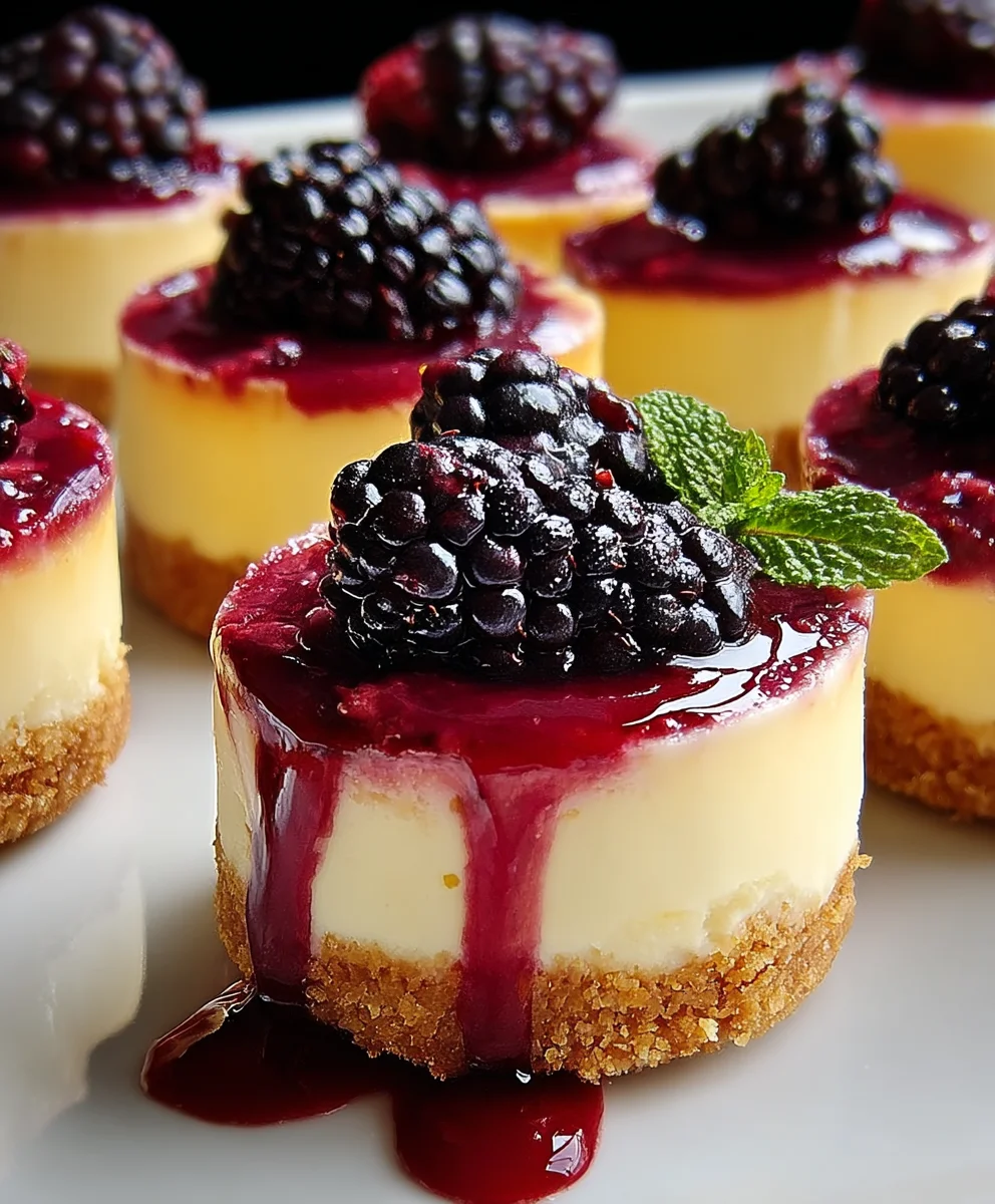 Lemon Raspberry Blackberry Mini Cheesecakes Delight