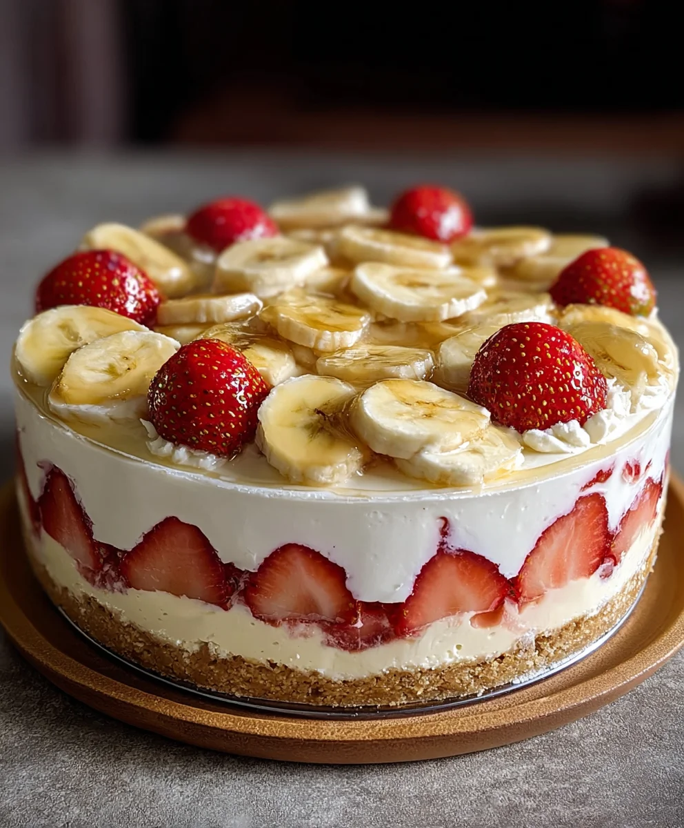 Strawberry Banana Pudding Cheesecake-Perfect Dessert