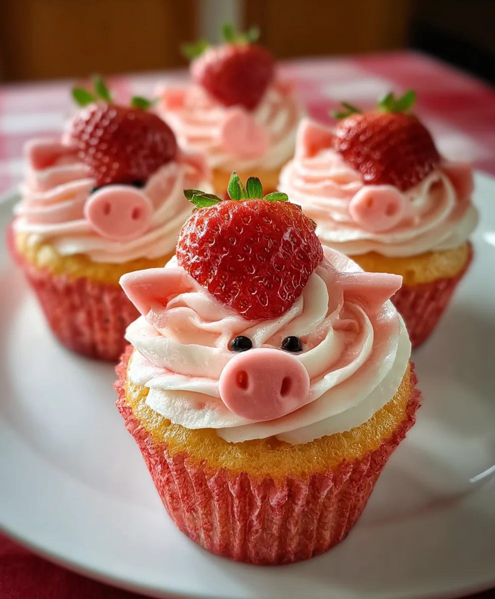 Strawberry Piggy Beef Cupcakes - Cute & Delicious Treat