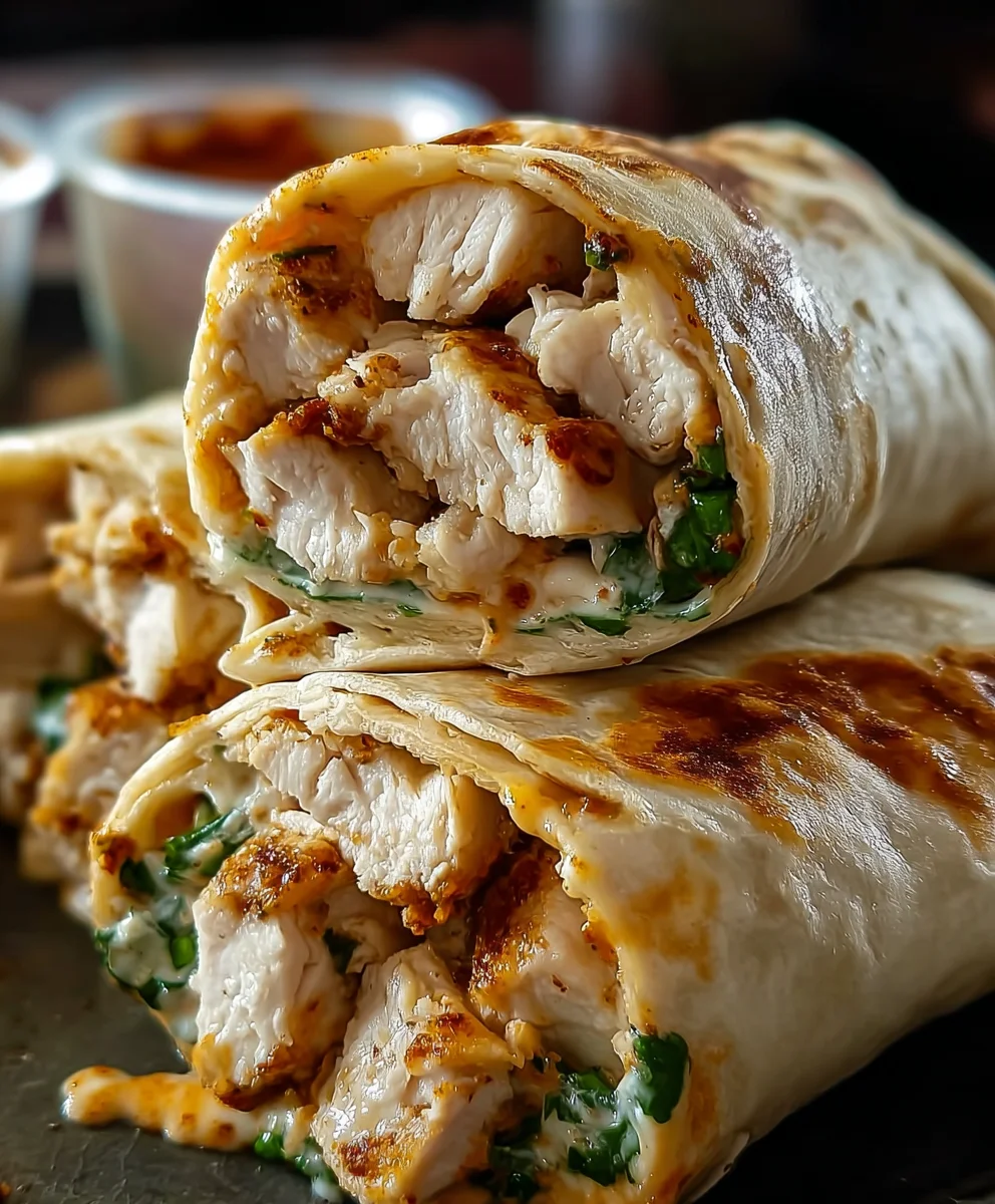 Cheesy Garlic Chicken Wraps - Easy & Delicious Recipe