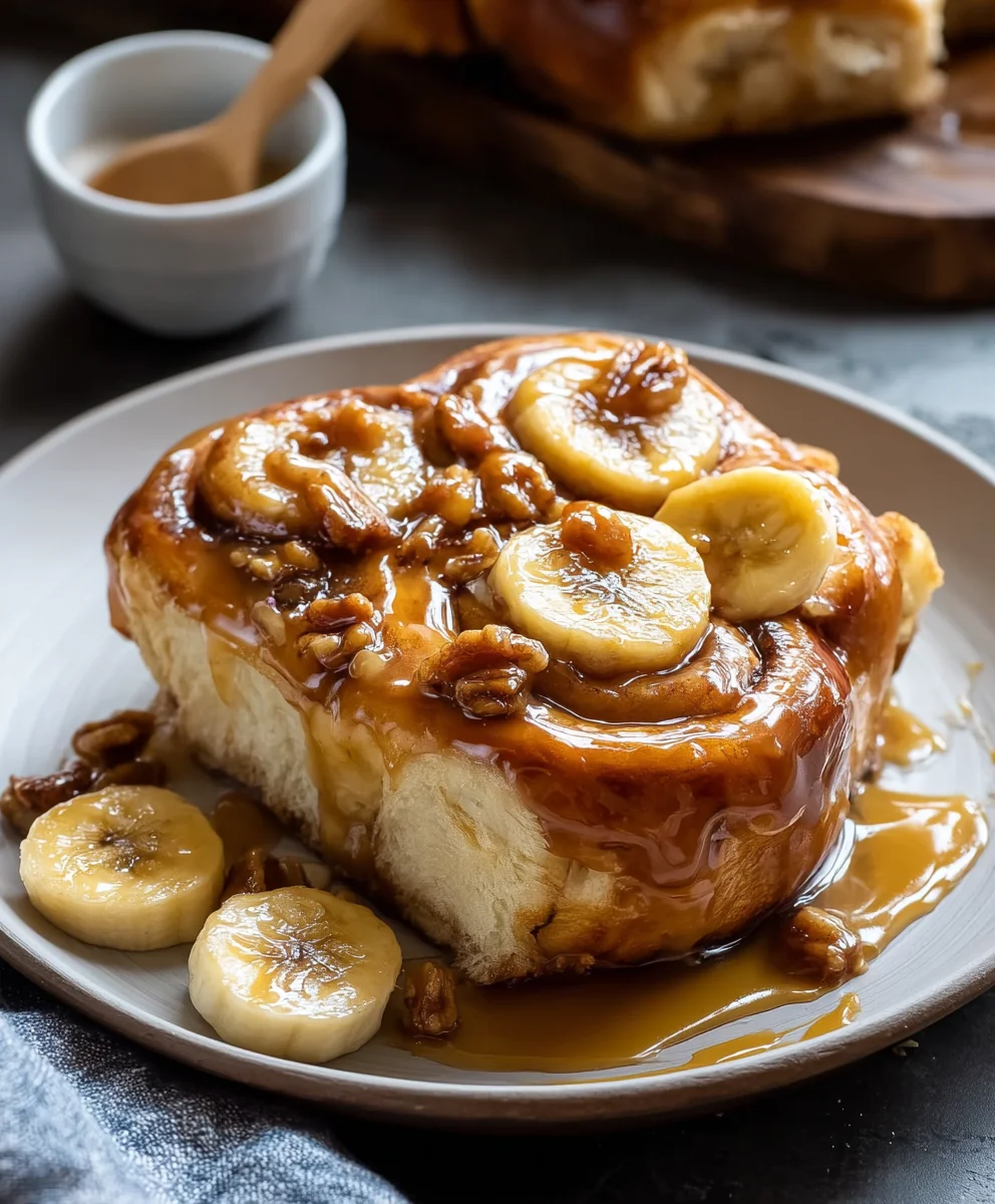 Bananas Foster Cinnamon Rolls- Best Dessert Ever