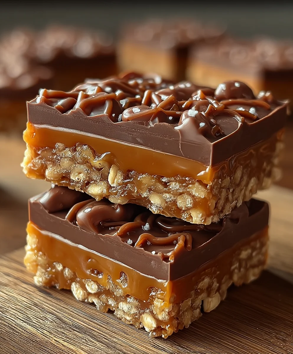 Caramel Fudge Crunch Bars- Easy Sweet Treat