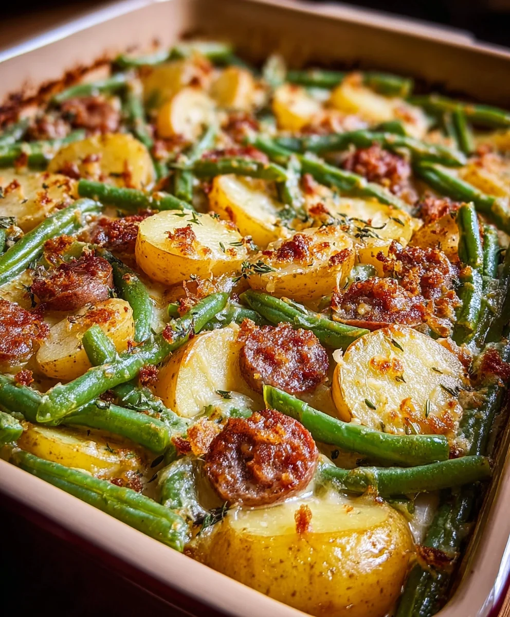 Beef Sausage Green Bean Potato Casserole Easy Dinner